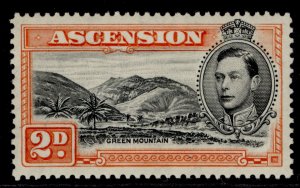 ASCENSION GVI SG41, 2d black & red-orange, M MINT. Cat £11. PERF 13½