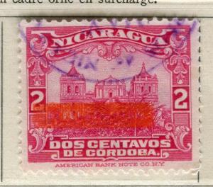 NICARAGUA;  1935-36 early RESELLO Optd. issue fine used 2c. value