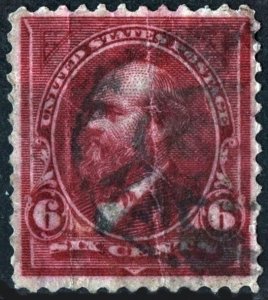 SC#256 6¢ Garfield Single (1894) Used