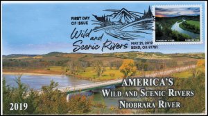 19-104, 2019, Wild and Scenic Rivers, Pictorial Postmark, FDC, Niobrara River