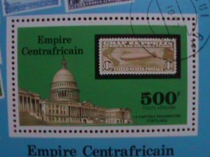 CENTRAL AFRICAN:  1977- ZIPPLINS STAMPS ON STAMP-S/S-CTO-NH-SHEET LAST ONE.