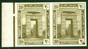 EGYPT Stamps SG.79var 20m Archway 1914 IMPERFORATE PROOF Pair Mint MNH YGREEN56