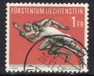 Liechtenstein #300  used 1956  athletics 1f running