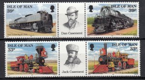 GB Isle of Man 1992 # railroad Union Pacific MNH pair set # 515a,517a