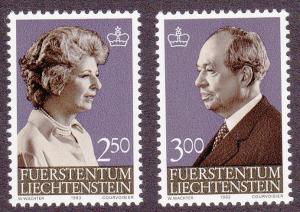 Liechtenstein # 767-768, Princess Gina & Prince Franz Joseph, Mint NH, 1/2 Cat.