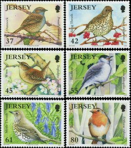 Great Britain Jersey 2009 Sc 1389-1394 Birds Thrush Wren Robin CV $10.90