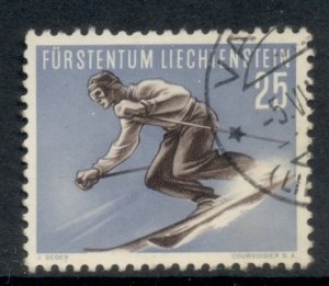 Liechtenstein 1955 Skiier 25rp FU