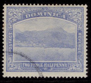 DOMINICA EDVII SG50, 2½d blue, FINE USED.