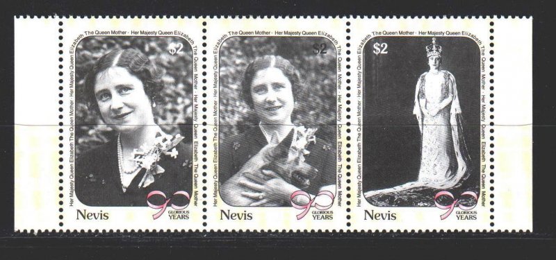 Nevis. 1990. 548-50. Queen mother. MNH. 