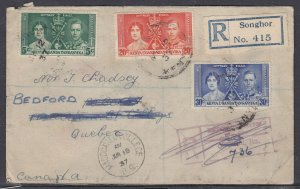 Kenya Uganda & Tan.  - Jun 19, 1937 Registered Cover toCanada