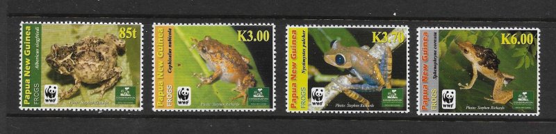 FROGS - PAPUA NEW GUINEA #1362-5   WWF   MNH