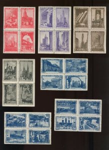 47 VINTAGE NEW YORK CITY POSTER STAMPS FAMOUS BUIDINGS, BRIDGES, ETC. (L1224)