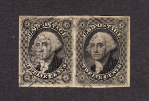 US 17 12c Washington Used Pair VF-XF appr SCV $575