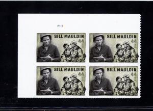 US  4445  Bill Mauldin 44c - Plate Block of 4 - MNH - 2010 - P1111  UL