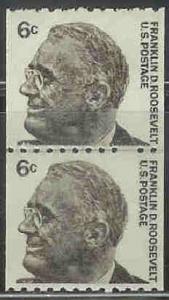 1298 Roosevelt F-VF MNH horizontal coil line pair  [Inv2]