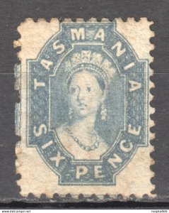 Tas078 1864 Australia Tasmania Six Pence Original Gum Gibbons Sg #64 650 £ 1...