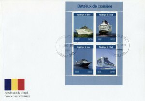 Chad 2019 FDC Cruise Ships 4v M/S Cover Bateaux Martime Nautical Boats Stamps