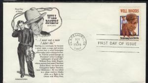 US 1801 Will Rogers Aristocrats U/A FDC