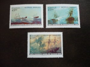 Stamps - Chile - Scott# 537-539 - Mint Never Hinged Set of 3 Stamps