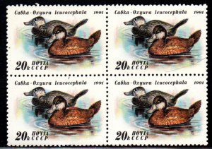 RUSSIA 6009 MNH BLOCK4 BIN $1.00 DUCKS