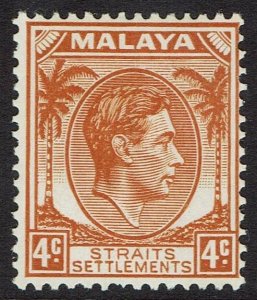 STRAITS SETTLEMENTS 1937 KGVI 4C DIE II