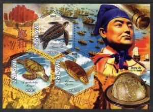 MALAWI - 2012 - Zheng He - Perf 3v Sheet - MNH -Private Issue