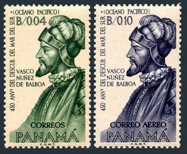 Panama 449,C295,MNH.Mi 687-688. Discovery of Pacific Ocean,Vasco Nuzes de Balboa