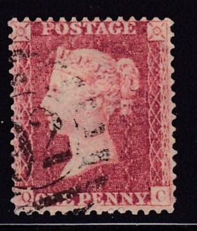 Great Britain 1855 1d re-engraved QV Nr.12  perf.-14 2 Margin Stamp F/VF/Used(o)