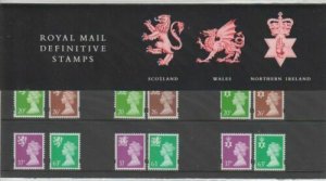 1998 Combination Regional Machins 20p to 63p Presentation Pack no 42 Cat £17