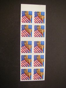 Scott 2921c, 32c Flag over Porch, UNFOLDED #11111, Pos 1, MNH Booklet Beauty
