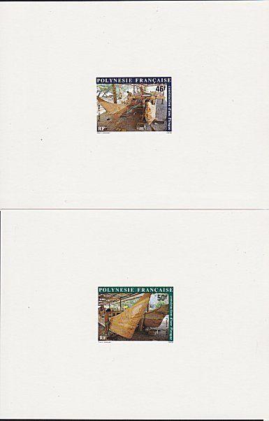 FRENCH POLYNESIA 1986 Boat building set of 2 proofs.........................4042