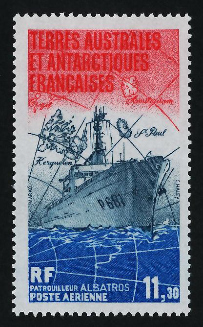 French Antarctic Territory C83 MNH Patrol Boat Albatros, Map