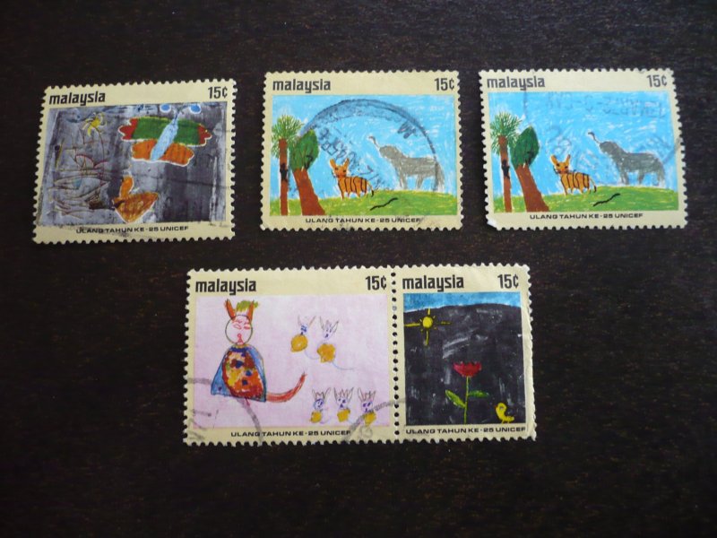 Stamps - Malaysia - Scott# 87-91 - Used Set of 5 Stamps