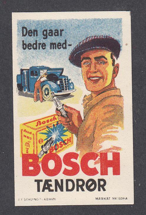 Denmark Poster Stamp BOSCH SPARK PLUGS