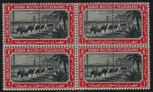 SUDAN 1898 Military Telegraph 2-part set 5m-25Pi, blocks MNH **. 