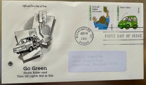 US Go Green set of 4 FDC's PCS 2011