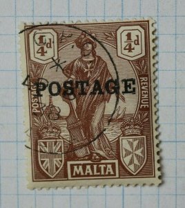 Malta sc#116 used Postage overprint