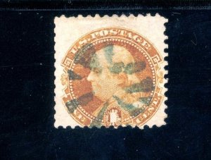 USAstamps Used FVF US 1869 Pictorial Franklin Scott 112 Fancy Cancel