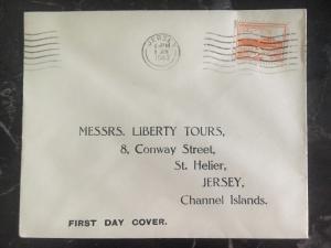 1943 Jersey Channel Islands Occupation First Day Cover FDC Liberty Tours Agency