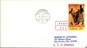 Liberia 1976 - Cover to Sun Prairie, Wis - F59179