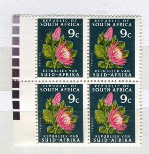 SOUTH AFRICA; 1969 Pictorial Protea issue 9c. MINT MNH Positional BLOCK