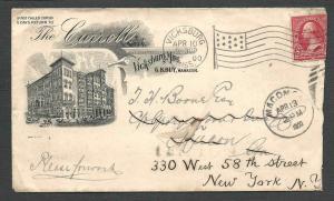 DATED 1900 COVER VICKSBURG MS CARROLL HOTEL W/HORSE DRAWN CARRIAGE OPENED RIGHT