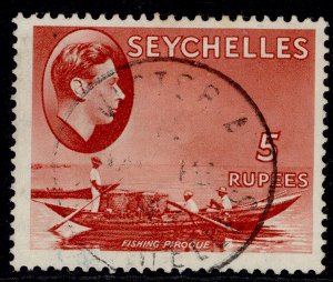 SEYCHELLES GVI SG149, 5r red, VERY FINE USED. Cat £22. CDS