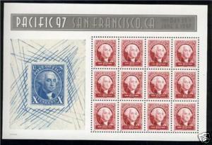 US Scott #3140 PACIFIC 97 WASHINGTON Souvenir Sheet of 12