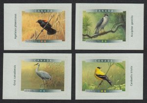 HAWK, FINCH, CRANE, BLACKBIRD = Set of 4 cut from BK Canada 1999 #1774-1777 MNH