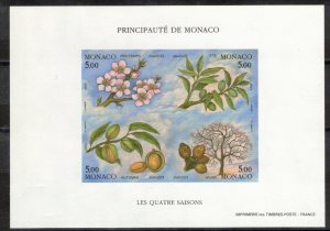 MONACO 1993 Almond Tree S/S, Imperforate; Scott 1852 var, Yvert Bloc 60a; MNH