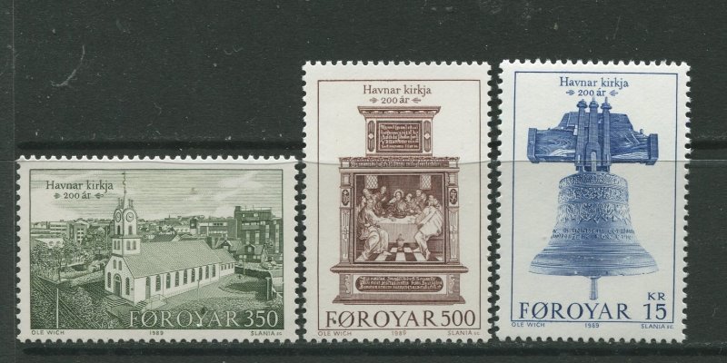 STAMP STATION PERTH Faroe Is.#186-188 Pictorial Definitive Iss. MNH 1989 CV$9.00