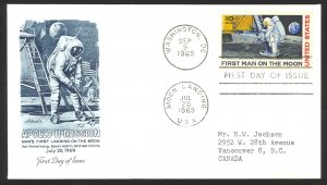 USA Sc# C76 (Artmaster) FDC single (a) (Washington, DC) 1969 10c Moon Landing