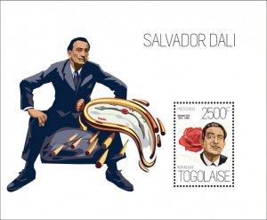 TOGO - 2013 - Salvador Dali - Perf Souv Sheet - Mint Never Hinged