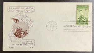 929  1st Nu-Art Cachet  WWII Patriotic  Iwo Jima FDC 1945